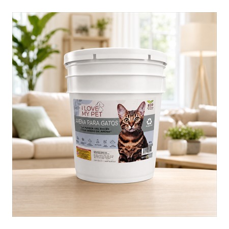 Arena aglutinante premium para gatos – Cubeta 20 lb